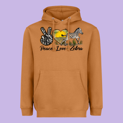 Peace Love Zebra Heavyweight Hoodie Designed By Lillyallendesigns
