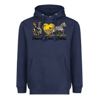 Navy peace love zebra Heavyweight Hoodie - LillyAllenDesigns