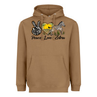Toasted Coconut peace love zebra Heavyweight Hoodie - LillyAllenDesigns