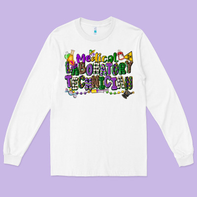 Medical Laboratory Technician Mardi Gras Long Sleeve Tee Designed By Cowgirlartshop