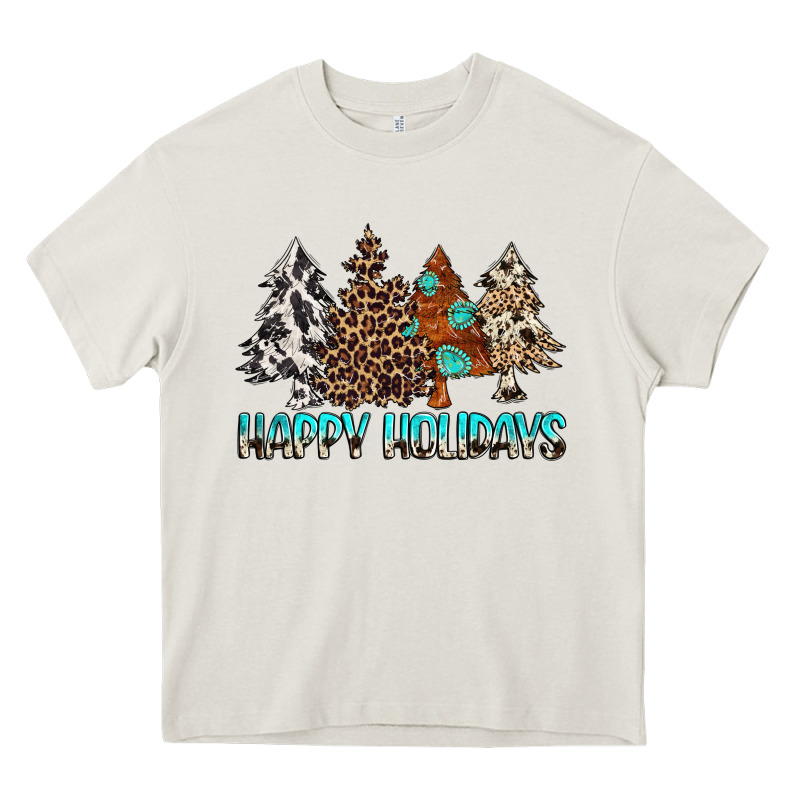 Happy Holidays Trees Heavy Core Tee by MaliasSmallBusiness | Teevron