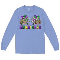 Colony Blue mardi gras skeleton hands Long Sleeve Tee - CowGirlArtShop
