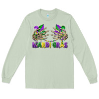 Matcha mardi gras skeleton hands Long Sleeve Tee - CowGirlArtShop