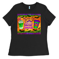 Black this witch needs coffee before any hocus pocus tumbler Ladies Tee - BundleAndBundleShop
