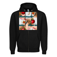 Black Best Teacher Seamless Pattern Zipper Hoodie - BundleAndBundleShop