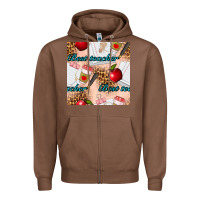 Chestnut Best Teacher Seamless Pattern Zipper Hoodie - BundleAndBundleShop