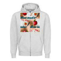 Dove Grey Best Teacher Seamless Pattern Zipper Hoodie - BundleAndBundleShop