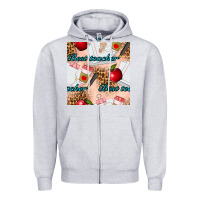 Heather Grey Best Teacher Seamless Pattern Zipper Hoodie - BundleAndBundleShop