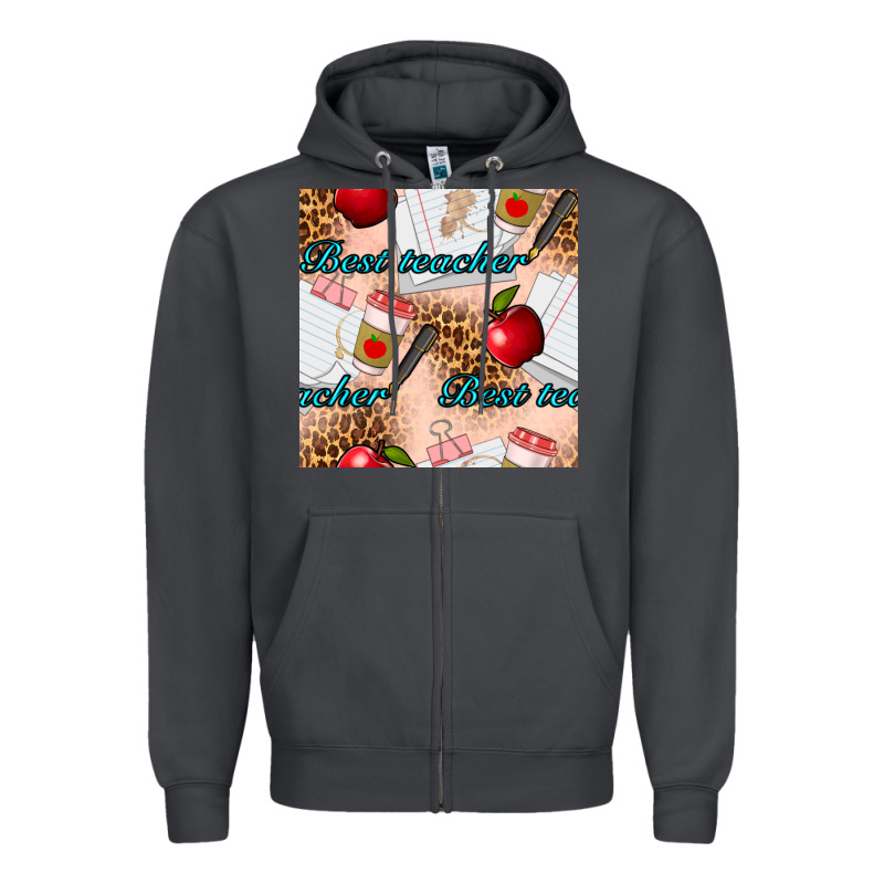 Best Teacher Seamless Pattern Zipper Hoodie by BundleAndBundleShop | Teevron