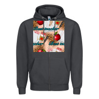Smoke Best Teacher Seamless Pattern Zipper Hoodie - BundleAndBundleShop