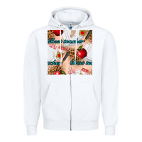 White Best Teacher Seamless Pattern Zipper Hoodie - BundleAndBundleShop