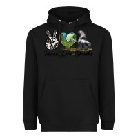 Black Peace Love Skunks Heavyweight Hoodie - LillyAllenDesigns