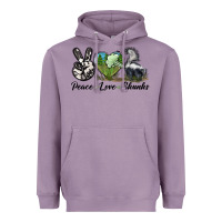Lavender Peace Love Skunks Heavyweight Hoodie - LillyAllenDesigns