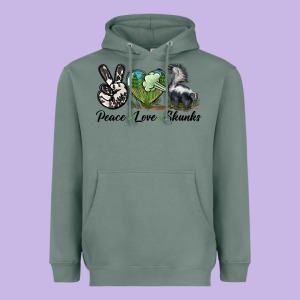 Peace Love Skunks Heavyweight Hoodie Designed By Lillyallendesigns
