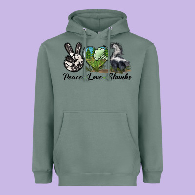 Peace Love Skunks Heavyweight Hoodie Designed By Lillyallendesigns
