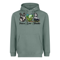 Sage Peace Love Skunks Heavyweight Hoodie - LillyAllenDesigns