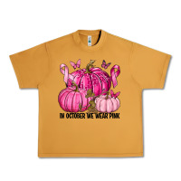 In October We Wear Pink With Pumpkin Urban Heavy Tee | Teevron