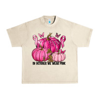 Sandshell In October We Wear Pink with Pumpkin Urban Heavy Tee - texasbilliewilder
