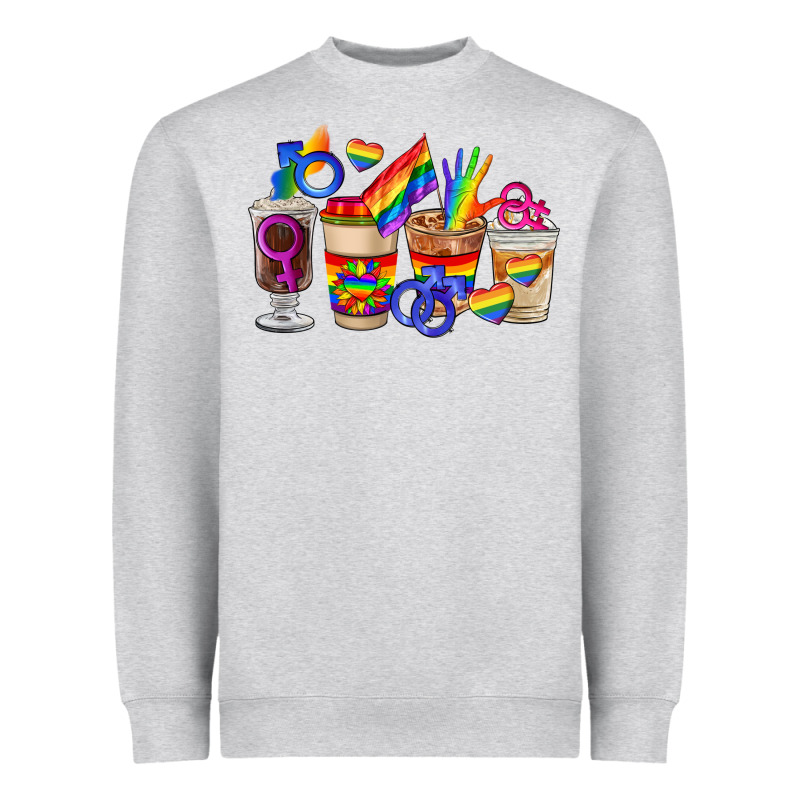 Lgbt Coffee Cups Heavyweight Sweatshirt by FaDigitalArtStudio | Teevron
