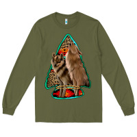 Army Green howling wolves arrowhead Long Sleeve Tee - Jasminsmagicworld