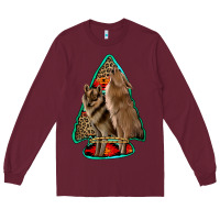 Burgundy howling wolves arrowhead Long Sleeve Tee - Jasminsmagicworld
