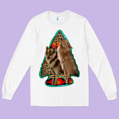 Howling Wolves Arrowhead Long Sleeve Tee Designed By Jasminsmagicworld