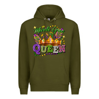 Army Green mardi gras queen Premium Hoodie - FaDigitalArtStudio