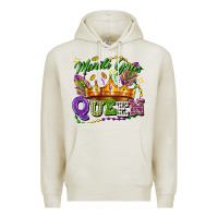 Oatmeal Heather mardi gras queen Premium Hoodie - FaDigitalArtStudio