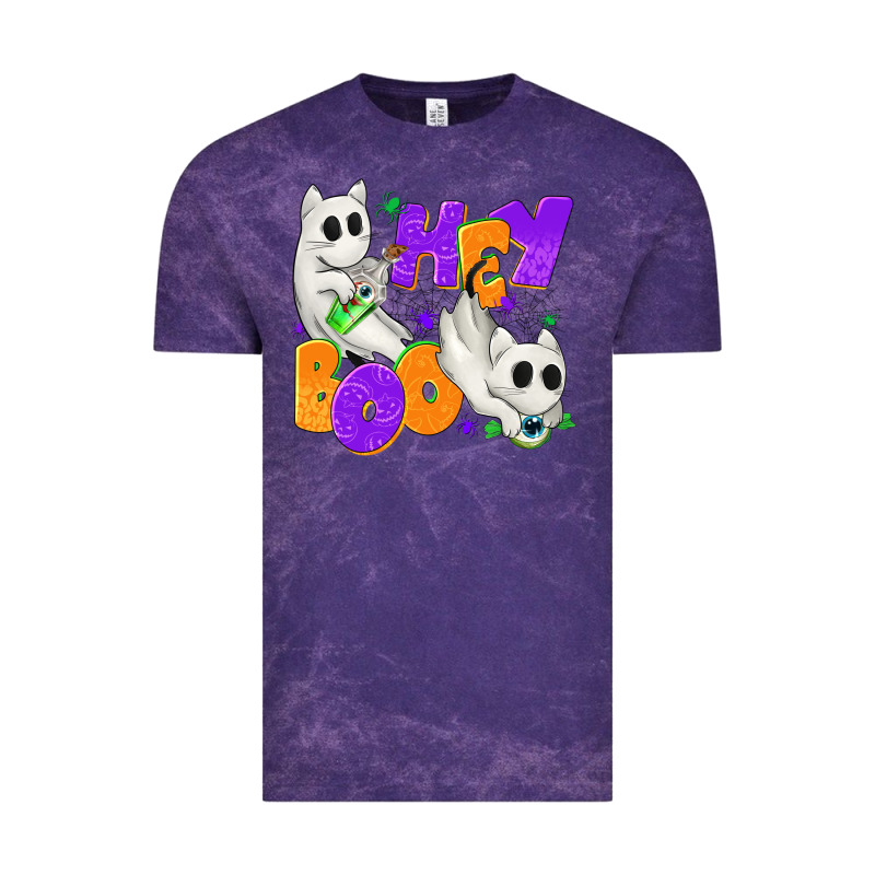 Hey Boo With Ghost Cats Vintage Tee by texasbilliewilder | Teevron