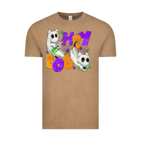 Vintage Coffee Hey Boo with Ghost Cats Vintage Tee - texasbilliewilder