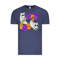 Vintage Denim Hey Boo with Ghost Cats Vintage Tee - texasbilliewilder