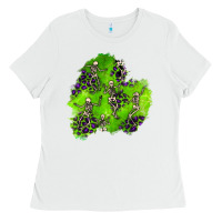 White halloween patch 3 Ladies Tee - BundleAndBundleShop