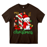 My 1st. Christmas With Cute Snowman Heavy Core Tee | Teevron