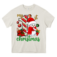 Cream My 1st. Christmas with cute snowman Heavy Core Tee - NancyCooperArtShop
