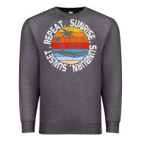 Charcoal Heather sunrise sunburn sunset repeat retro vintage gift vacation t shirt Premium Sweatshirt - tuanDangUi