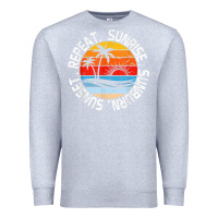 Heather Grey sunrise sunburn sunset repeat retro vintage gift vacation t shirt Premium Sweatshirt - tuanDangUi