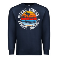 Navy sunrise sunburn sunset repeat retro vintage gift vacation t shirt Premium Sweatshirt - tuanDangUi