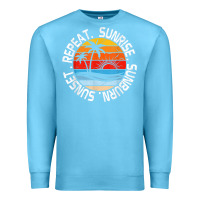 Ocean Blue sunrise sunburn sunset repeat retro vintage gift vacation t shirt Premium Sweatshirt - tuanDangUi