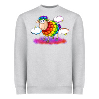 Heather Grey rainbow sheep pride Heavyweight Sweatshirt - FaDigitalArtStudio
