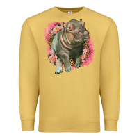 Antique Gold leopard baby hippo Premium Sweatshirt - LillyAllenDesigns
