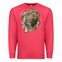 Cardinal leopard baby hippo Premium Sweatshirt - LillyAllenDesigns