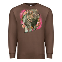 Chestnut leopard baby hippo Premium Sweatshirt - LillyAllenDesigns