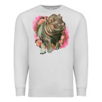 Dove Grey leopard baby hippo Premium Sweatshirt - LillyAllenDesigns