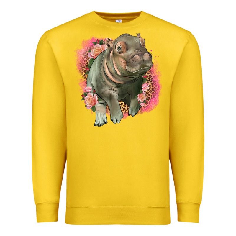 Leopard Baby Hippo Premium Sweatshirt by LillyAllenDesigns | Teevron