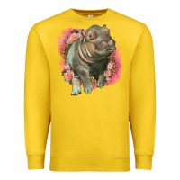 Lemon leopard baby hippo Premium Sweatshirt - LillyAllenDesigns