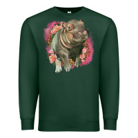 Sports Green leopard baby hippo Premium Sweatshirt - LillyAllenDesigns