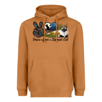 Meerkat Peace Love Siamese Cat Heavyweight Hoodie - LillyAllenDesigns