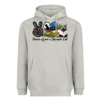 Moon Dust Peace Love Siamese Cat Heavyweight Hoodie - LillyAllenDesigns