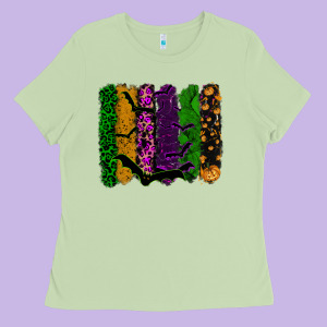 Halloween Brushstroke Ladies Tee Designed By Ranaportraitstore