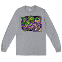 Heather Grey mardi saurus rex Long Sleeve Tee - CowGirlArtShop